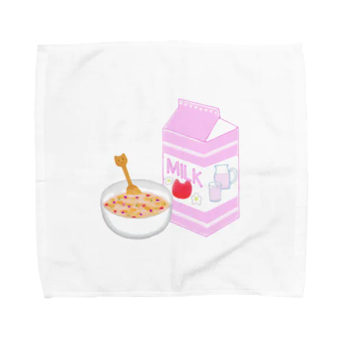 猫いちごミルク＆コーンフレーク Towel Handkerchief