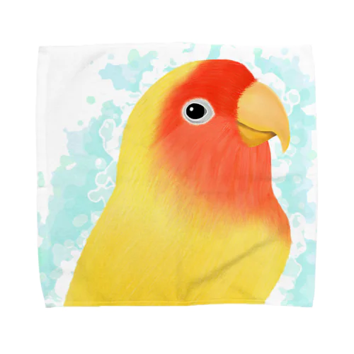 ほんわかコザクラインコ　ルチノー【まめるりはことり】 Towel Handkerchief