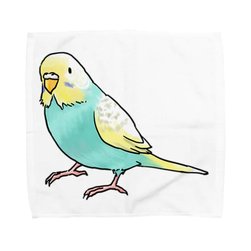 ごきげんセキセイインコ【まめるりはことり】 Towel Handkerchief