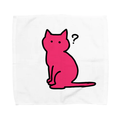 ん？ネコピンク Towel Handkerchief