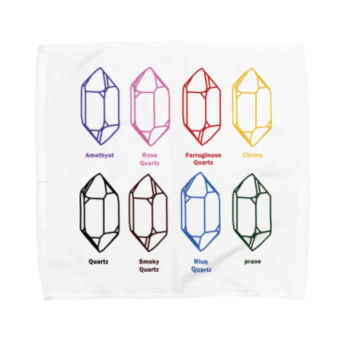 鉱式-SQUARE.crystallogram5.3multi-quartz Towel Handkerchief