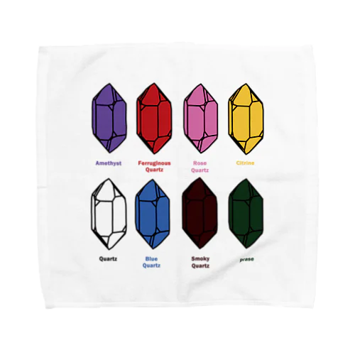 鉱式-SQUARE.crystallogram5.3blackpaint-quartz Towel Handkerchief