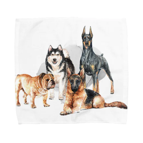 ちょっぴり強面の大きい犬たち。 Towel Handkerchief