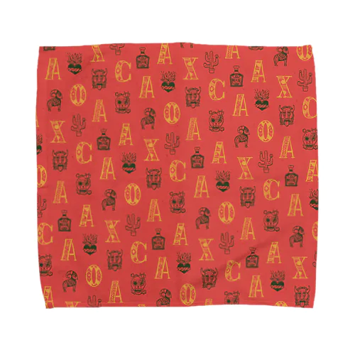 🌍 世界のまち 🇲🇽 メキシコ・オアハカ (サーモン) Towel Handkerchief