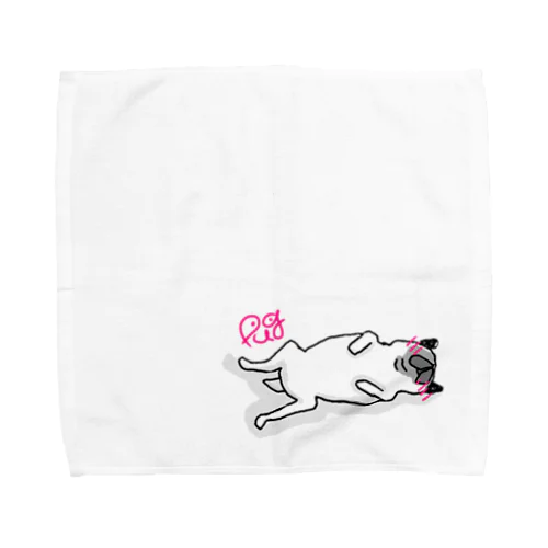 寝パグ Towel Handkerchief