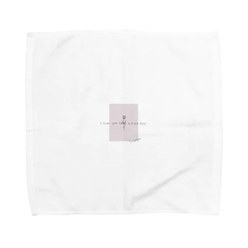 線画＊チューリップ＊pink Towel Handkerchief