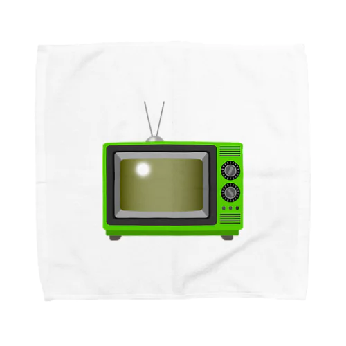 レトロな昭和の可愛い緑色テレビのイラスト Towel Handkerchief