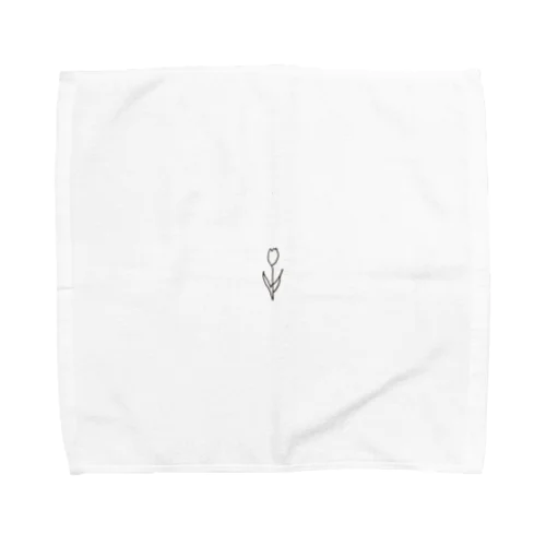 ベビーグレーブルー×線画チューリップ * Towel Handkerchief