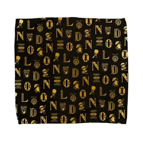 🌍 世界のまち 🇬🇧 イギリス・ロンドン (ゴールド) Towel Handkerchief