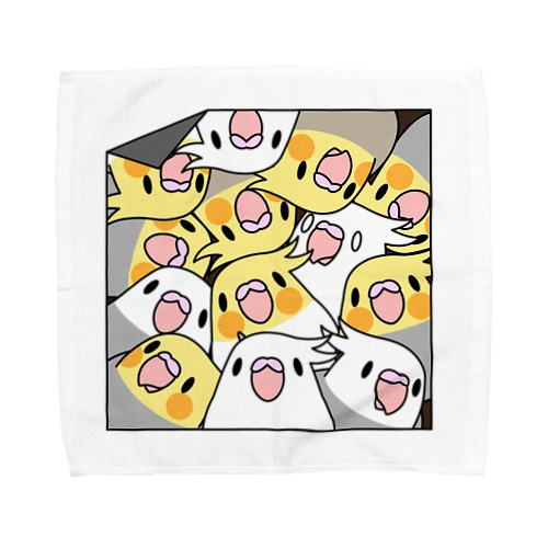 三密です！むちむちオカメインコさん【まめるりはことり】 Towel Handkerchief