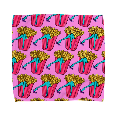誘惑のフライドポテト🍟　ピンクAO / FRENCH FRIES GULTY PLEASURE Towel Handkerchief