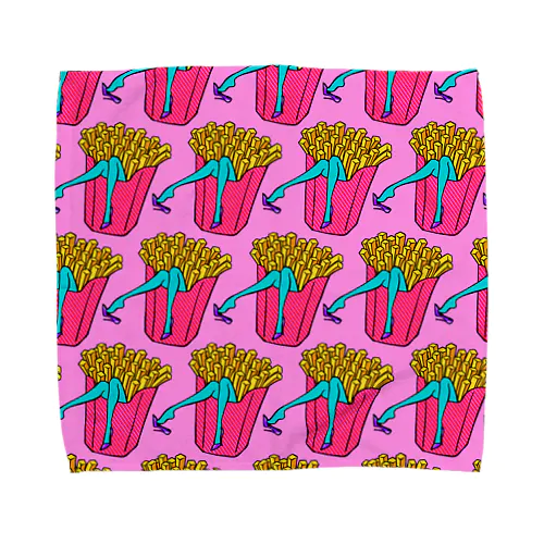 誘惑のフライドポテト🍟　ピンクAO / FRENCH FRIES GULTY PLEASURE Towel Handkerchief