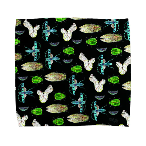 Black chic insects Towel Handkerchief