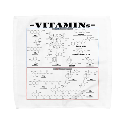ビタミン構造式(衛生・栄養学) タオルハンカチ