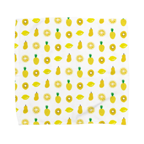 黄色いフルーツのパターン タオルハンカチ