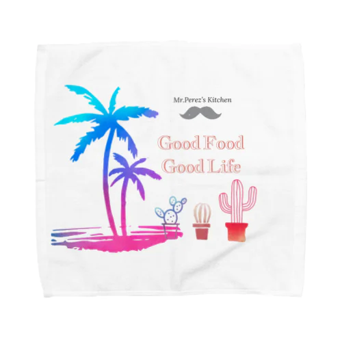 Me.Perez’s LOGO 南国🌴STYLE White Towel Handkerchief