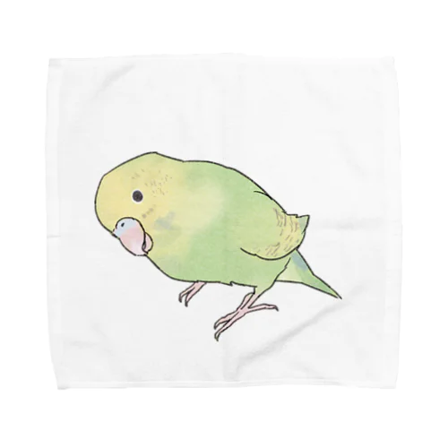 首傾げ　スパングルセキセイインコちゃん【まめるりはことり】 Towel Handkerchief