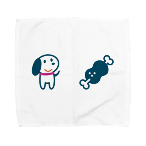 犬と骨付き肉 Towel Handkerchief