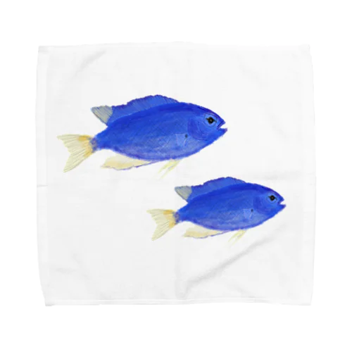 青い魚のソラスズメダイ Towel Handkerchief