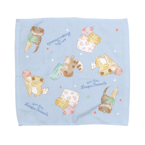 Happy ice cream きらきらレオパふれんず kirakira leopa Towel Handkerchief