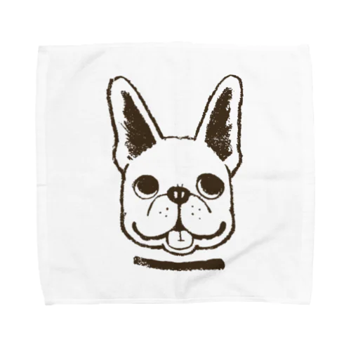 フレンチブルドックくん　ブラウン　 Towel Handkerchief