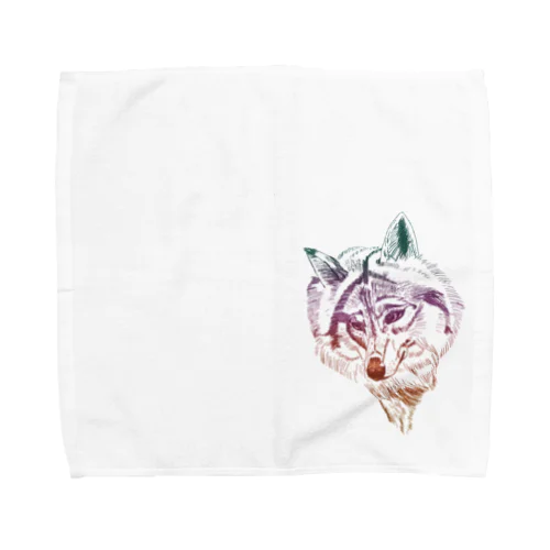 カラフル ウルフ Towel Handkerchief