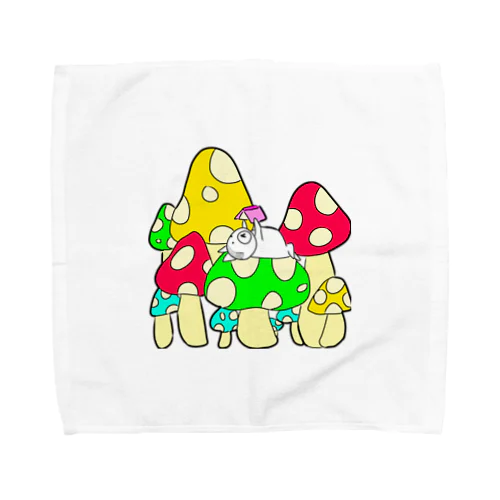 キノコの森で読書 Towel Handkerchief