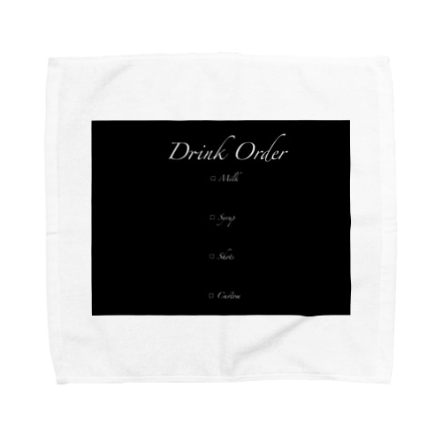 しろうさぎカフェ（Black） Towel Handkerchief