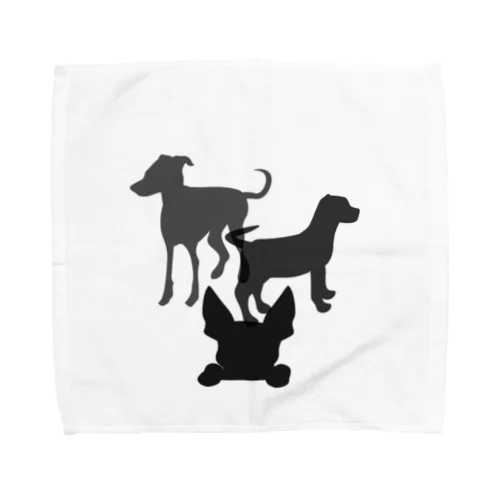 犬のシルエット Towel Handkerchief