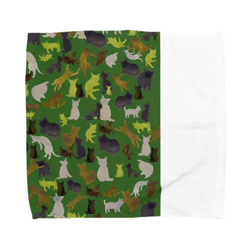 猫迷彩緑 Towel Handkerchief