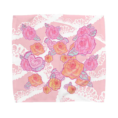 elegant rose タオルハンカチ Towel Handkerchief