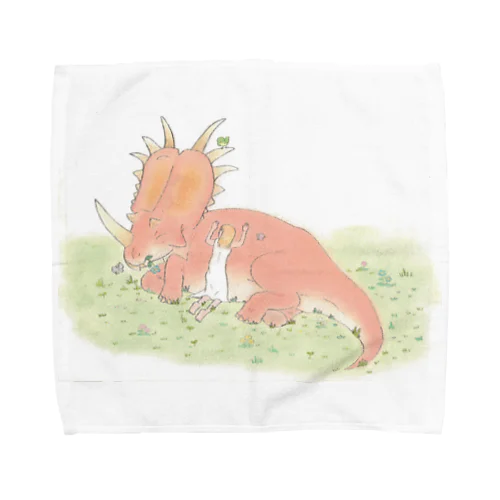 スティラコサウルスと女の子 Towel Handkerchief