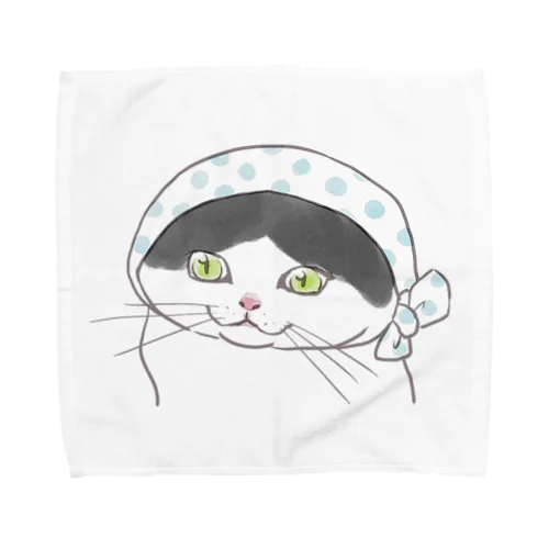 ハチワレ牛ねこシルバ（どぜうすくい） Towel Handkerchief