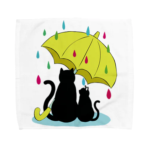 猫の雨宿り Towel Handkerchief