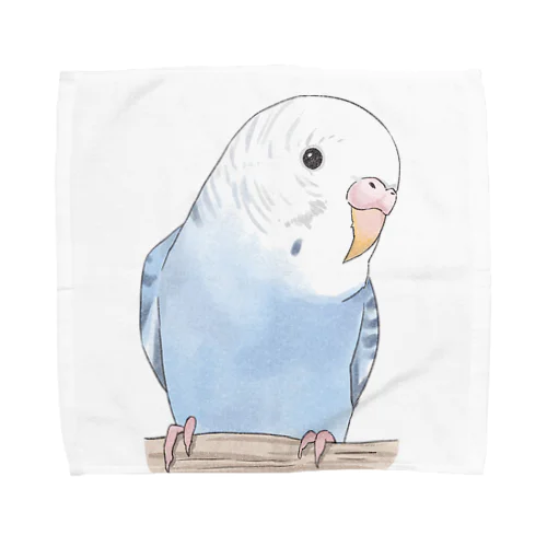 おしゃまな止まり木セキセイインコちゃん【まめるりはことり】 Towel Handkerchief