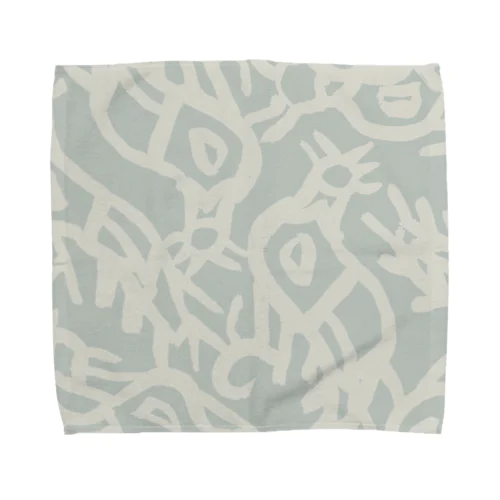 鳥 tori-pattern-smokeblue Towel Handkerchief