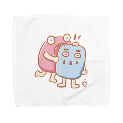 ピンクとブルーのカムカム Towel Handkerchief