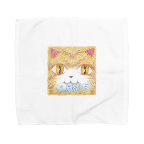 魚をくわえた猫 Towel Handkerchief