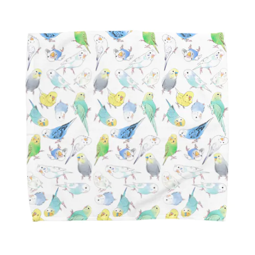 たくさんセキセイインコちゃん【まめるりはことり】 Towel Handkerchief