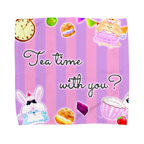 《ハロウィン》＊Tea time with you?*02チェシャ猫＊ タオルハンカチ