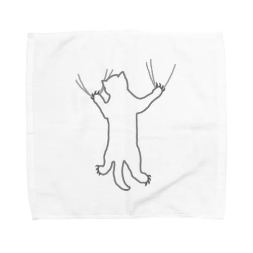 しがみつく白猫 Towel Handkerchief