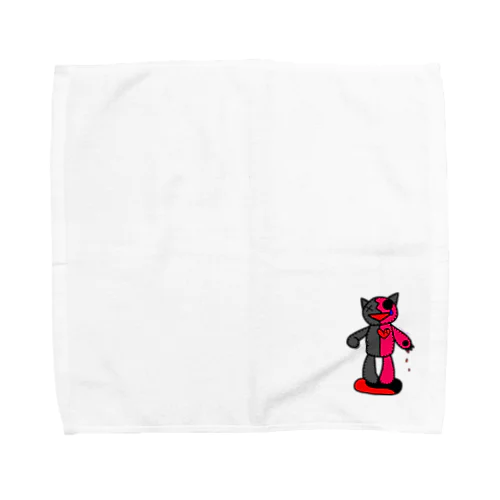 はぁとぶれいくきゃっと〖泣きneco〗 (白ver.) Towel Handkerchief