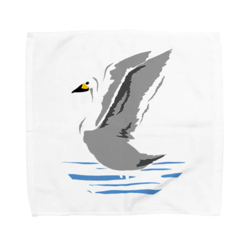 白鳥の飛び立ち Towel Handkerchief