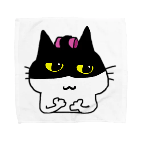 カーラー取り忘れちゃった猫ちゃん Towel Handkerchief