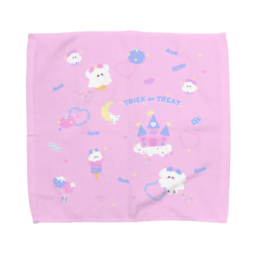 おばけとかいっぱいタオル Pink Towel Handkerchief