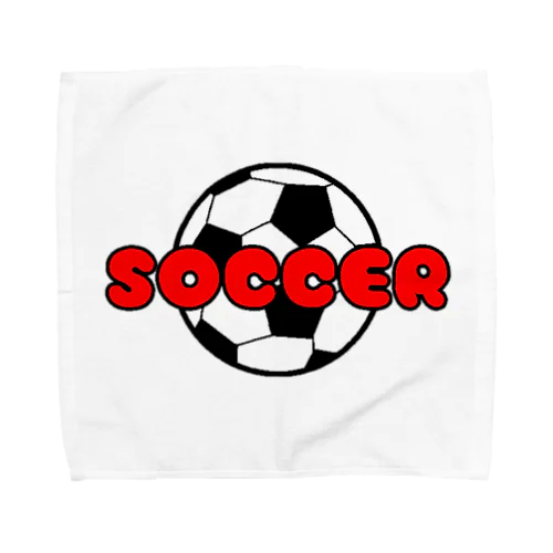 サッカーボール柄（レッド） Towel Handkerchief