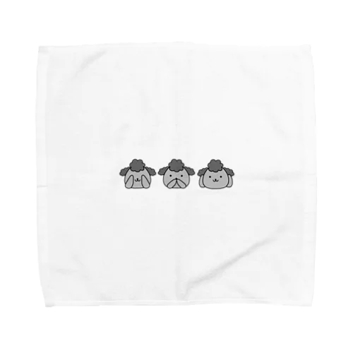 見ざる聞かざる言わざるトイプードル Towel Handkerchief