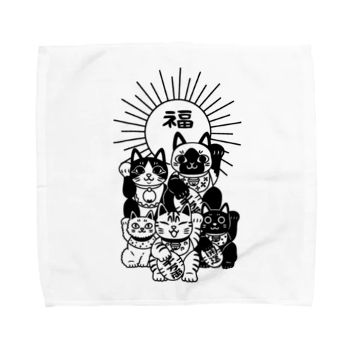 幸せ招き猫 Towel Handkerchief