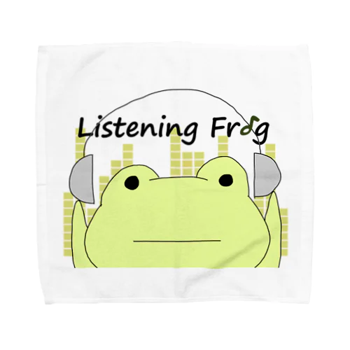 Listening Frog タオルハンカチ