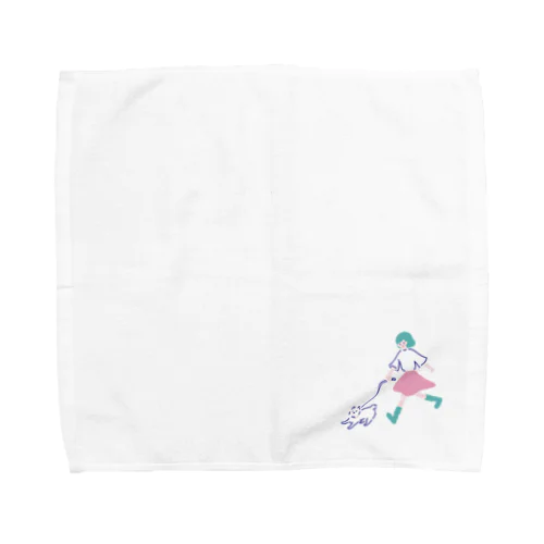 いぬ と さんぽ Towel Handkerchief